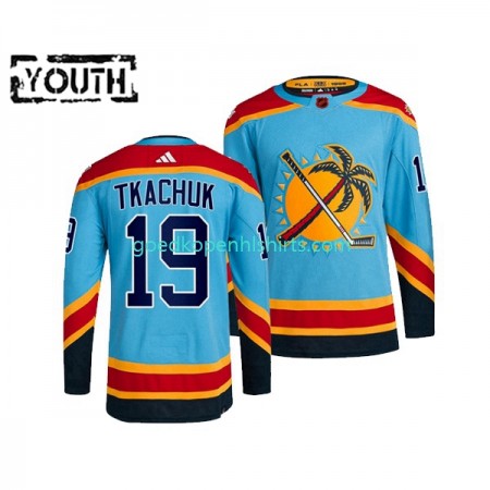 Florida Panthers Matthew Tkachuk 19 Adidas 2022 Reverse Retro Blauw Authentic Shirt - Kinderen